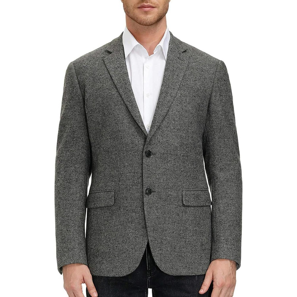 J.Lindeberg Grey Herringbone Elbow Patch Wool Blazer … Gem
